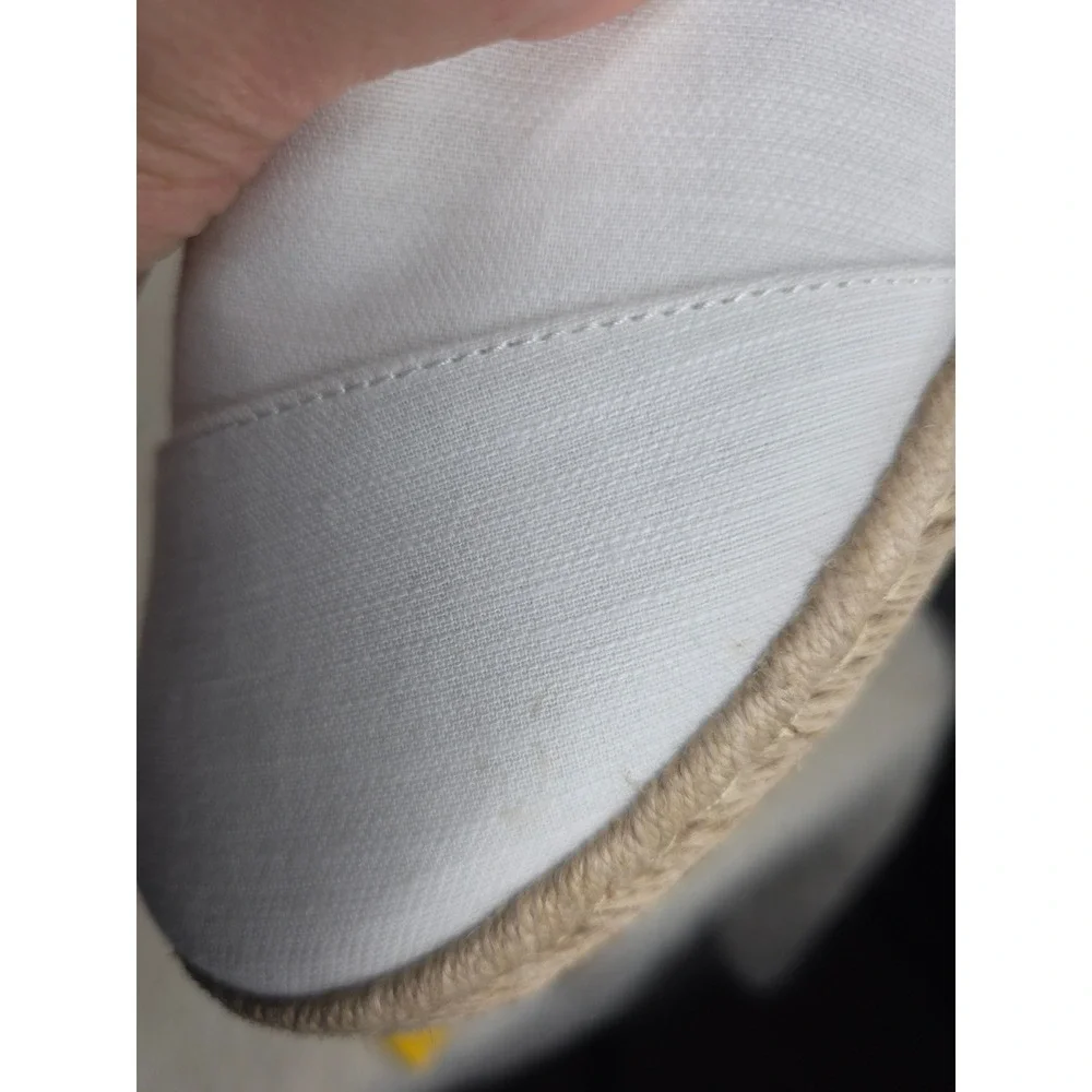 TOMS Off White Alpargata Espadrille Slip On Canvas‎ Shoes W's 10 Comfy Relaxing